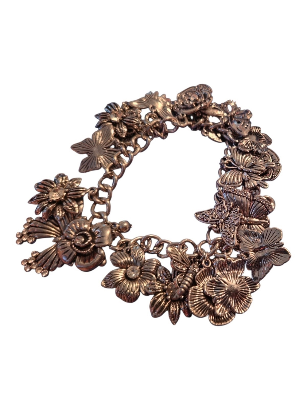 Paparazzi butterfly and Flower Charm Bracelet